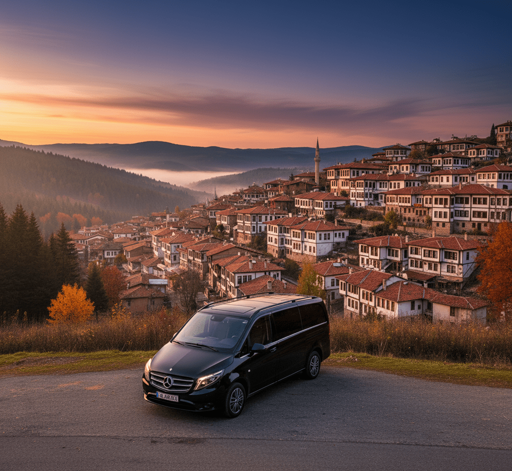 Ankara’dan Safranbolu’ya VIP taşıma hizmeti ile konforlu ve güvenli yolculuk. Şoförlü araçlar, uzun yol konforu ve prestijli transfer imkanı sunar.