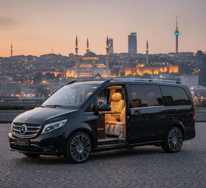 VIP Vito araç iç tasarımı, geniş koltuk düzeni, lüks detaylar ve konforlu kabin ile Ankara’da rahat ve güvenli VIP yolculuk deneyimi sunuyor.